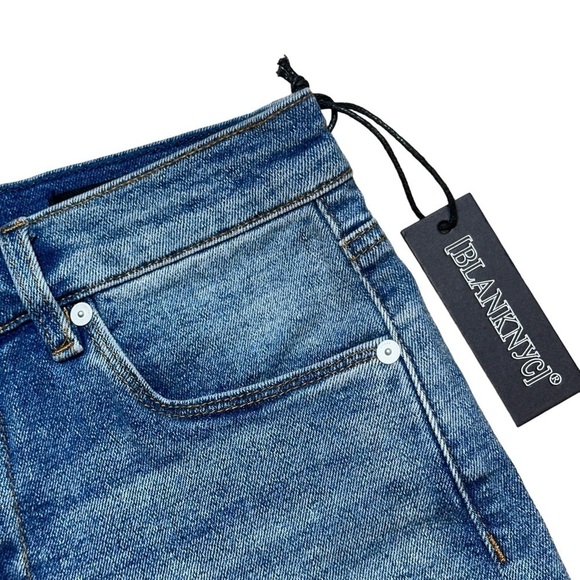 Blank NYC Medium Wash High Rise Rolled Denim Shorts US 27 - Picture 5 of 9